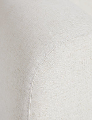 Close up view of the Harlowe softly sculpted plush swivel accent chair.