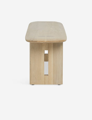 Side of the Henrik light wood bench