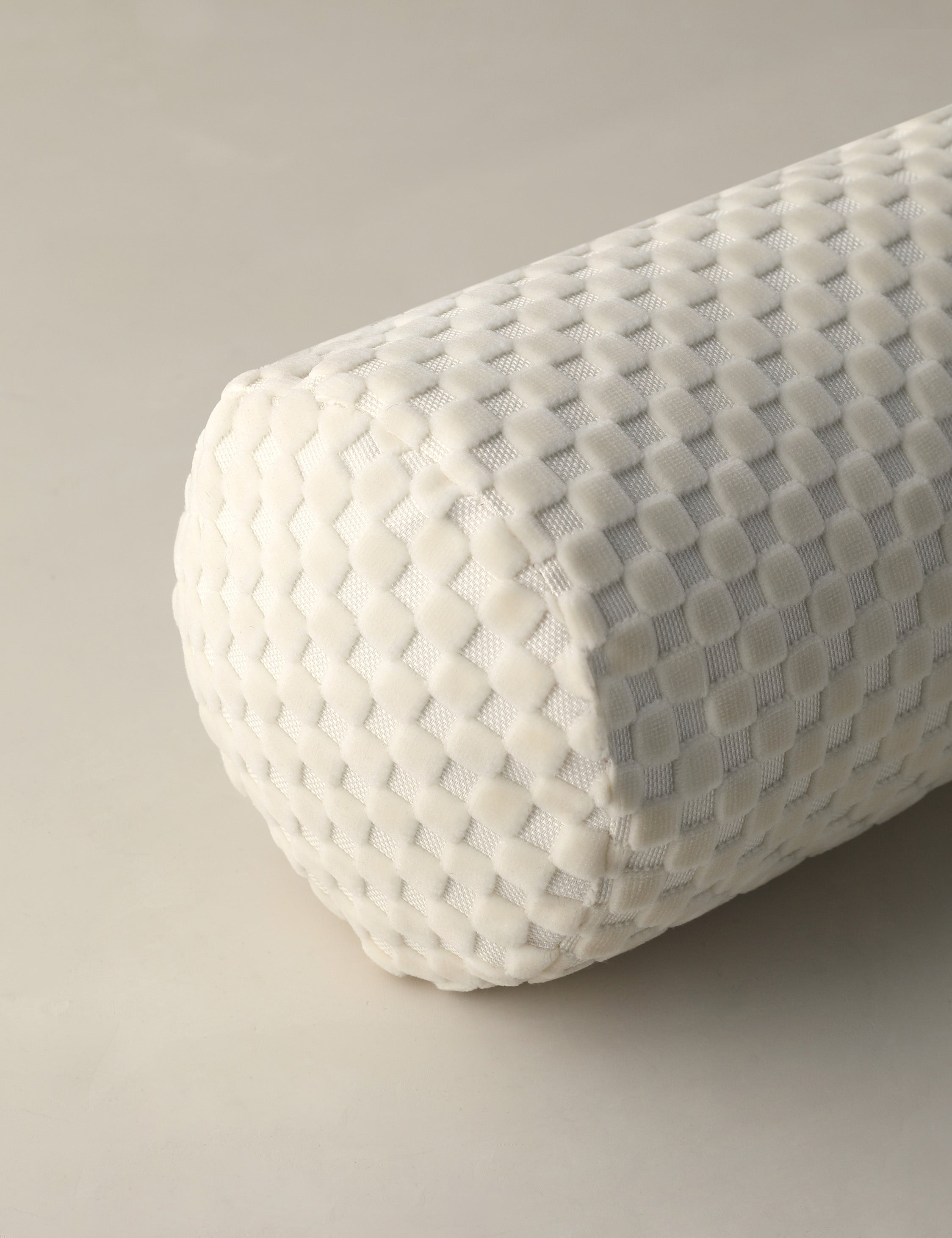 Hi-Lo Checker Velvet Long Bolster Pillow - Thumbnail 4