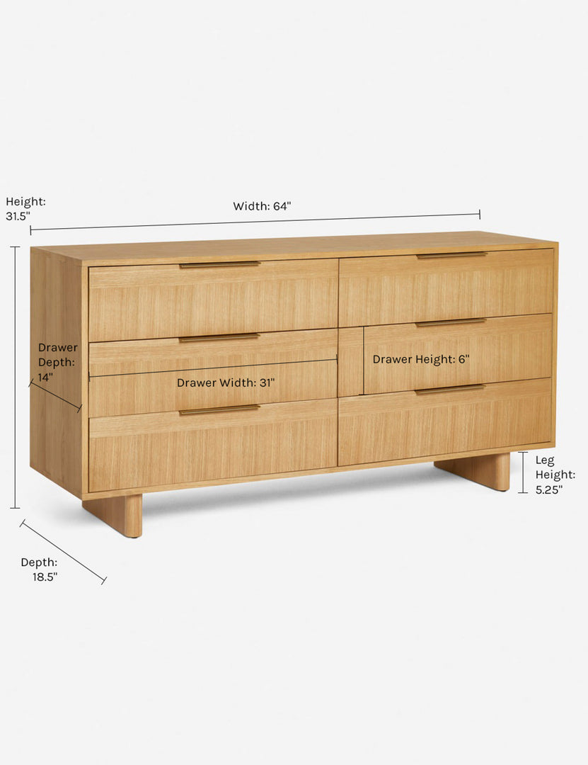 hillview ivory oak 6-drawer dresser Hillview 6 Drawer Dresser by Ameriwood