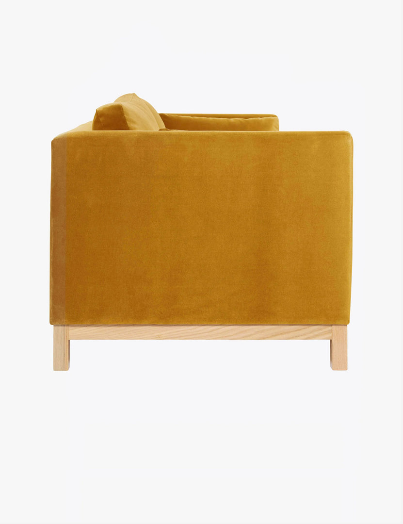 #size::84-W #size::96-W #color::goldenrod-plush-velvet | Side of the Goldenrod Velvet Hollingworth Sofa