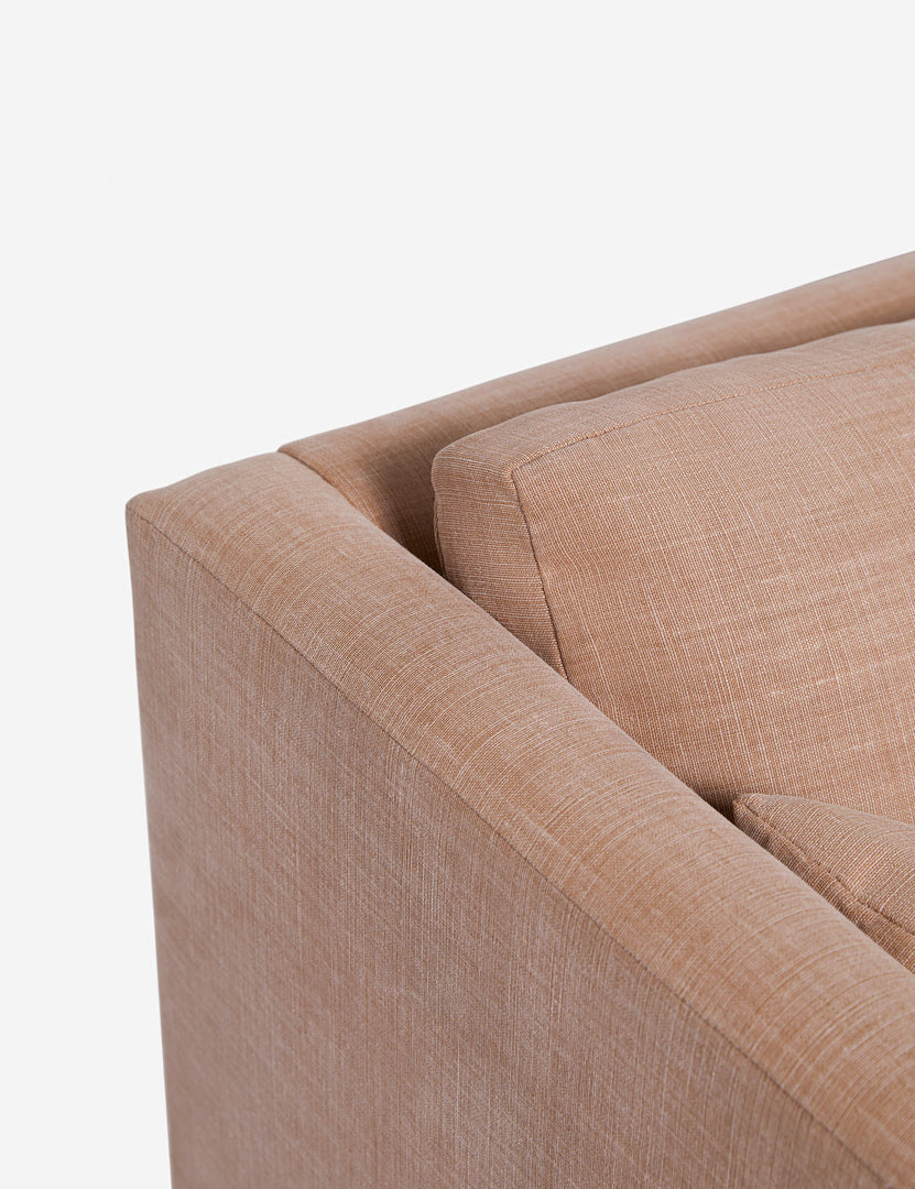 #size::84-W #size::96-W #color::apricot-linen | Corner of the Apricot Linen Hollingworth Sofa
