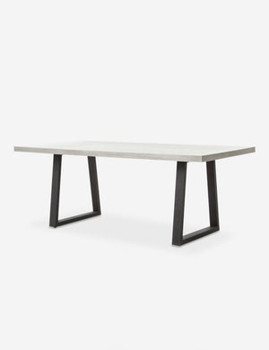 Angled view of the hollis indoor and outdoor dining table