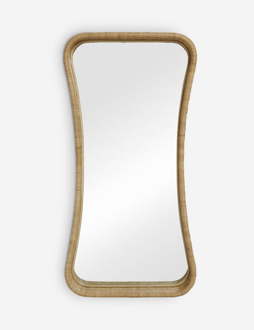 #color::natural | Howell wicker frame floor mirror.