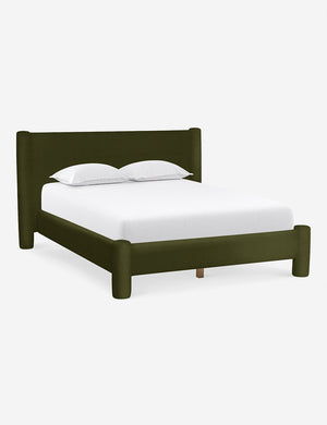Angled view of the Loden Velvet Hyvaa Bed by Sarah Sherman Samuel
