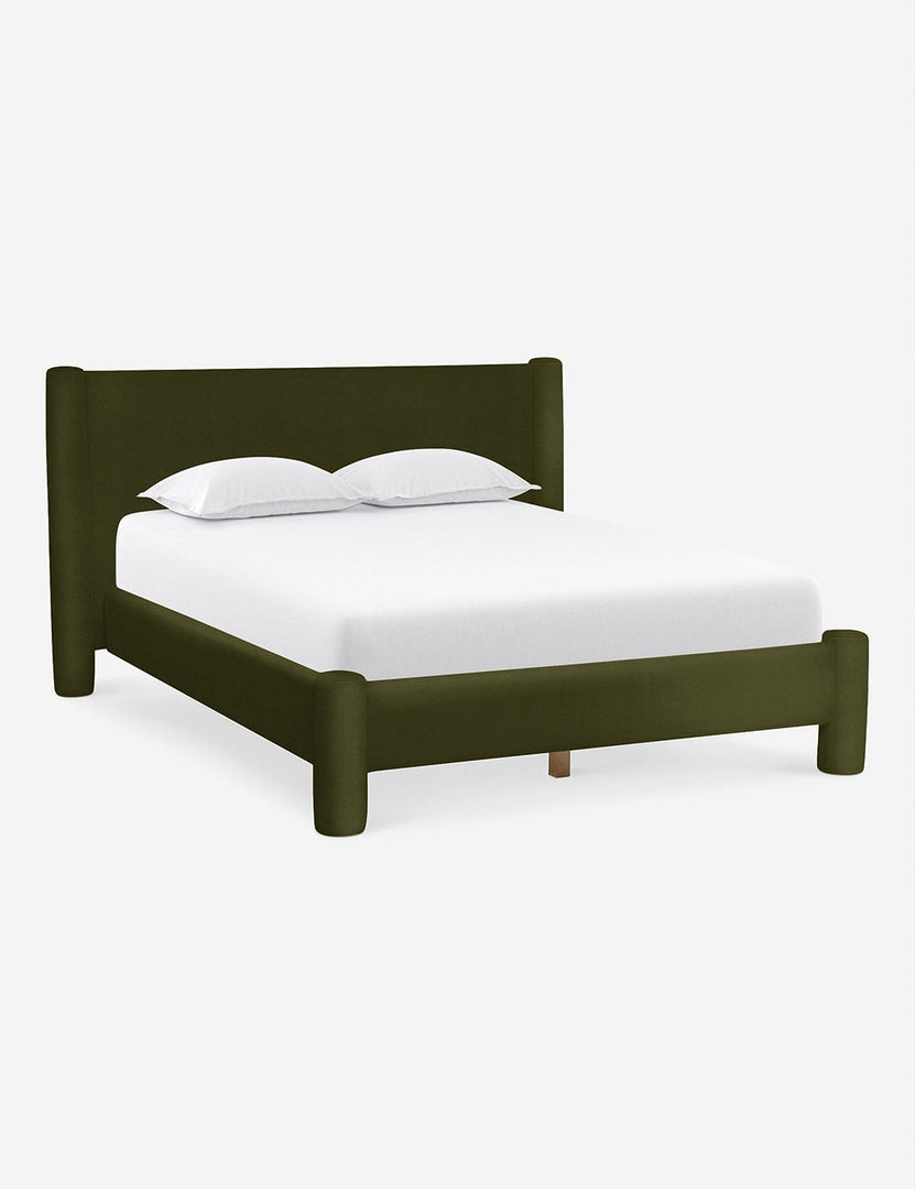#color::loden-velvet #size::queen #size::king #size::cal-king | Angled view of the Loden Velvet Hyvaa Bed by Sarah Sherman Samuel