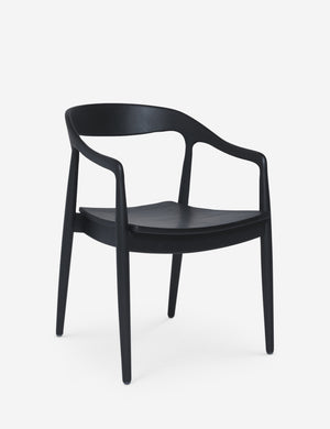 Angled view of the Ida Black Dining Arm Chair