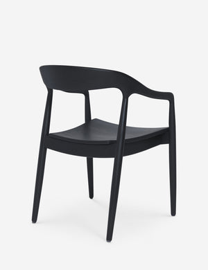 Back angled view of the Ida Black Dining Arm Chair