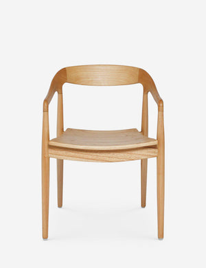 Ida Natural Teak Wood Dining Arm Chair (Set of 2)