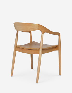 Back angled view of the Ida Natural Dining Arm Chair