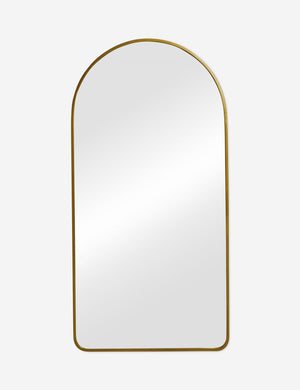Idris thin metal framed floor length mirror in gold