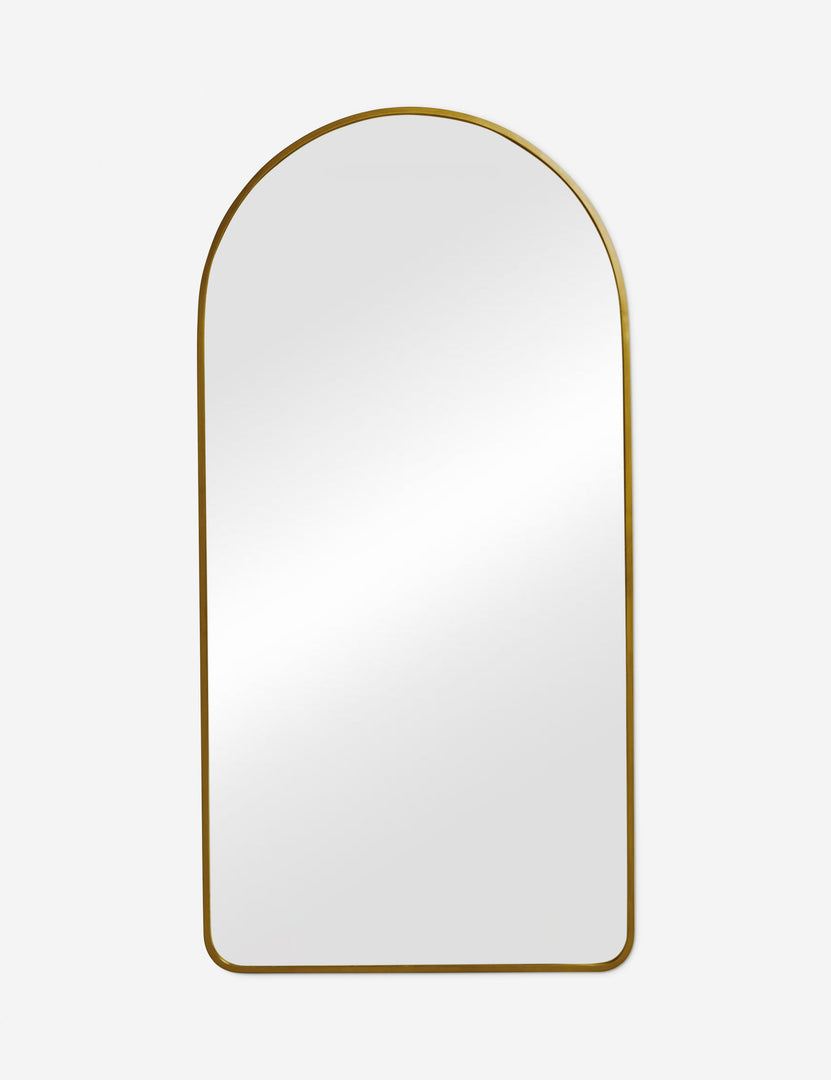 #color::gold | Idris thin metal framed floor length mirror in gold
