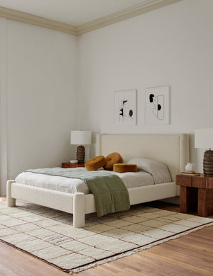 Irregular Grid Hand-Knotted Wool Rug Swatch by Sarah Sherman Samuel, Ivory