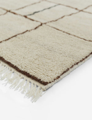 Irregular Grid Hand-Knotted Wool Rug Swatch by Sarah Sherman Samuel, Ivory