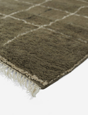Irregular Grid Hand-Knotted Wool Rug Swatch by Sarah Sherman Samuel, Khaki