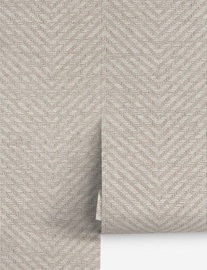 Faux Grasscloth Parquet Textured Peel and Stick Wallpaper by Jeremiah Brent - Swatch