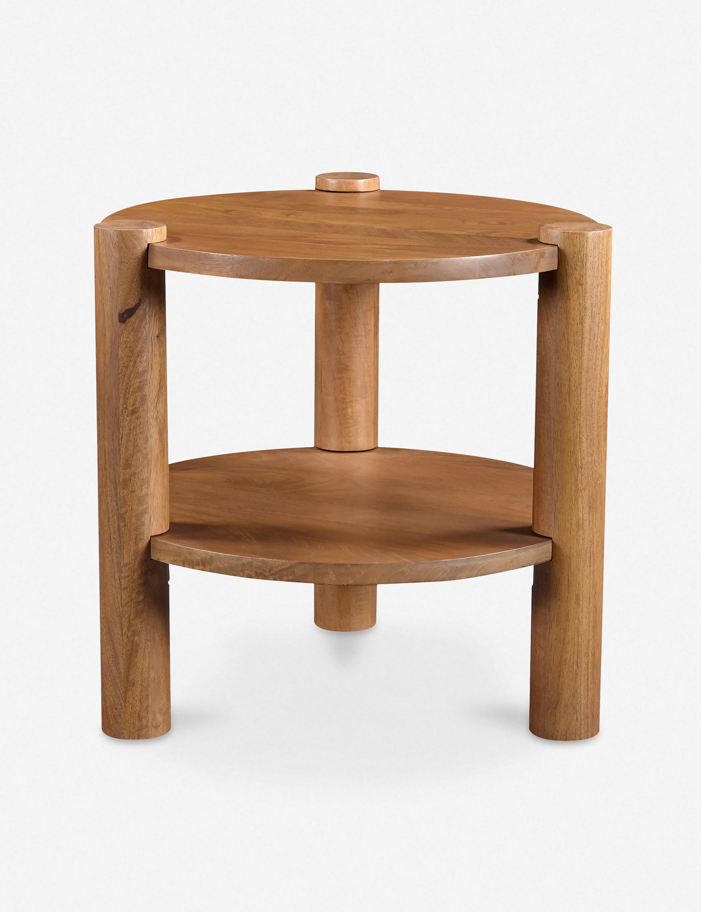#color::natural | Hitchens round rustic wood side table.