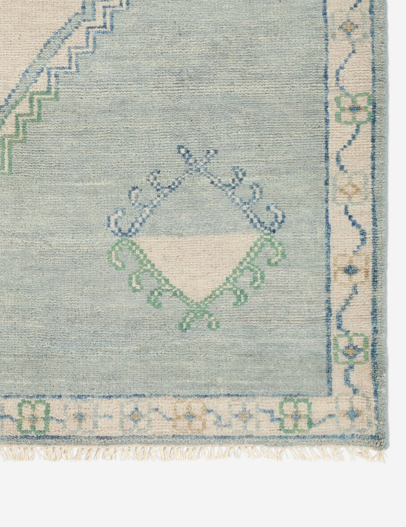 #size::6--x-9- #size::8--x-10- #size::9--x-12-#size::10--x-14- | Corner details of the Berker turkish-inspired hand-knotted wool rug.