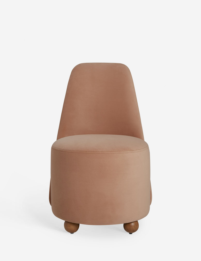 #color::blush-velvet | Judson modern round velvet dining chair.