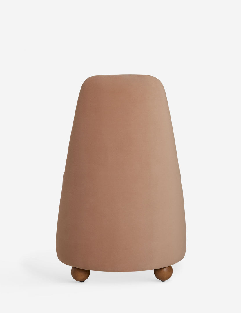 #color::blush-velvet | Back of the Judson modern round velvet dining chair.