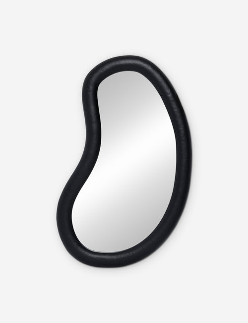#color::black | Junah organic oval shaped wall mirror in black