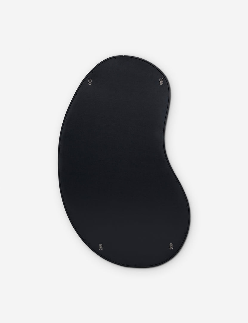 #color::black | Back of the Junah organic oval shaped wall mirror in black
