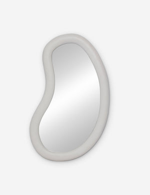 Junah organic oval shaped wall mirror in white