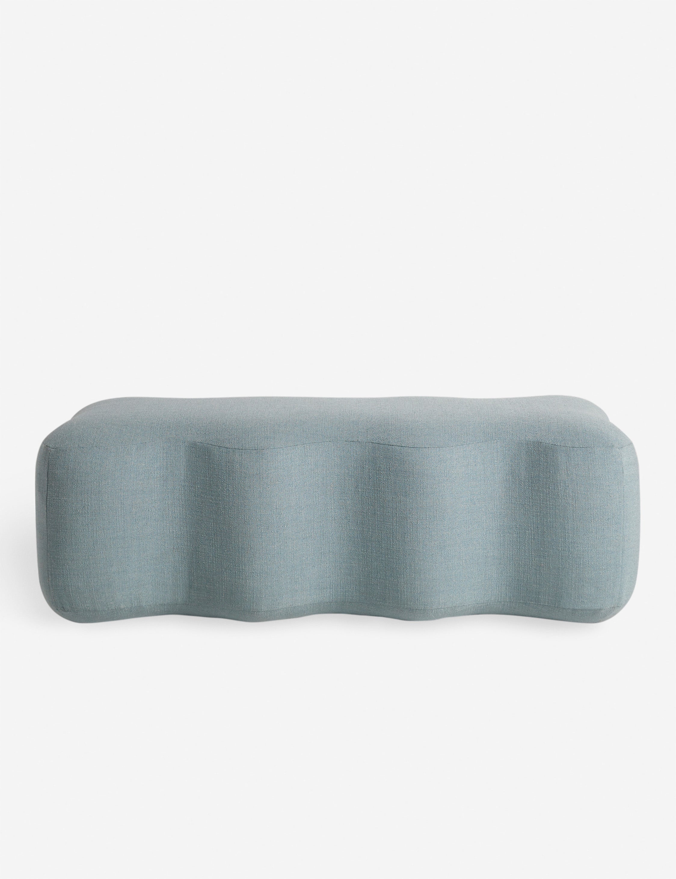 Open Box: June Bench, Blue Linen Weave by Eny Lee Parker