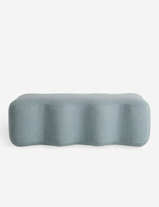 Open Box: June Bench, Blue Linen Weave by Eny Lee Parker