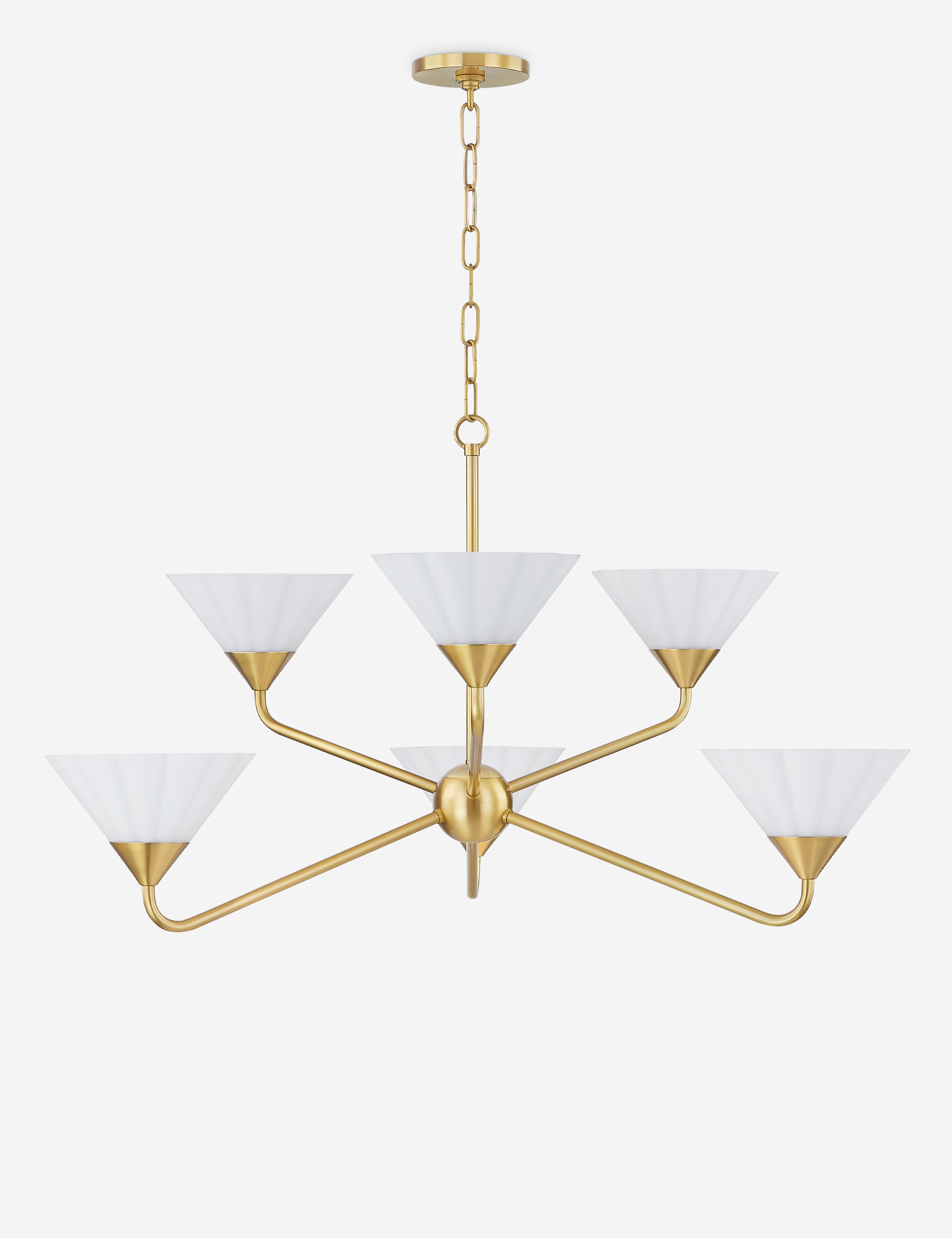 Kelsey 35'' Aged Brass Chandelier with Opal Matte Glass Shades