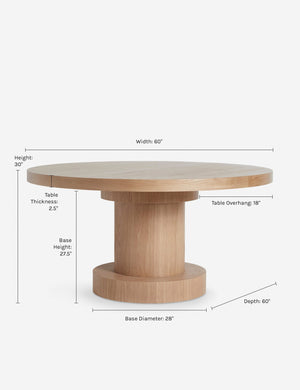 Dimensions on the Karine Round Dining Table