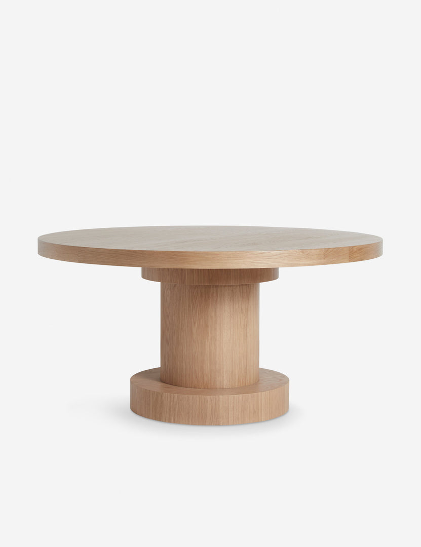#color::natural | Karine round natural wood pedestal dining table