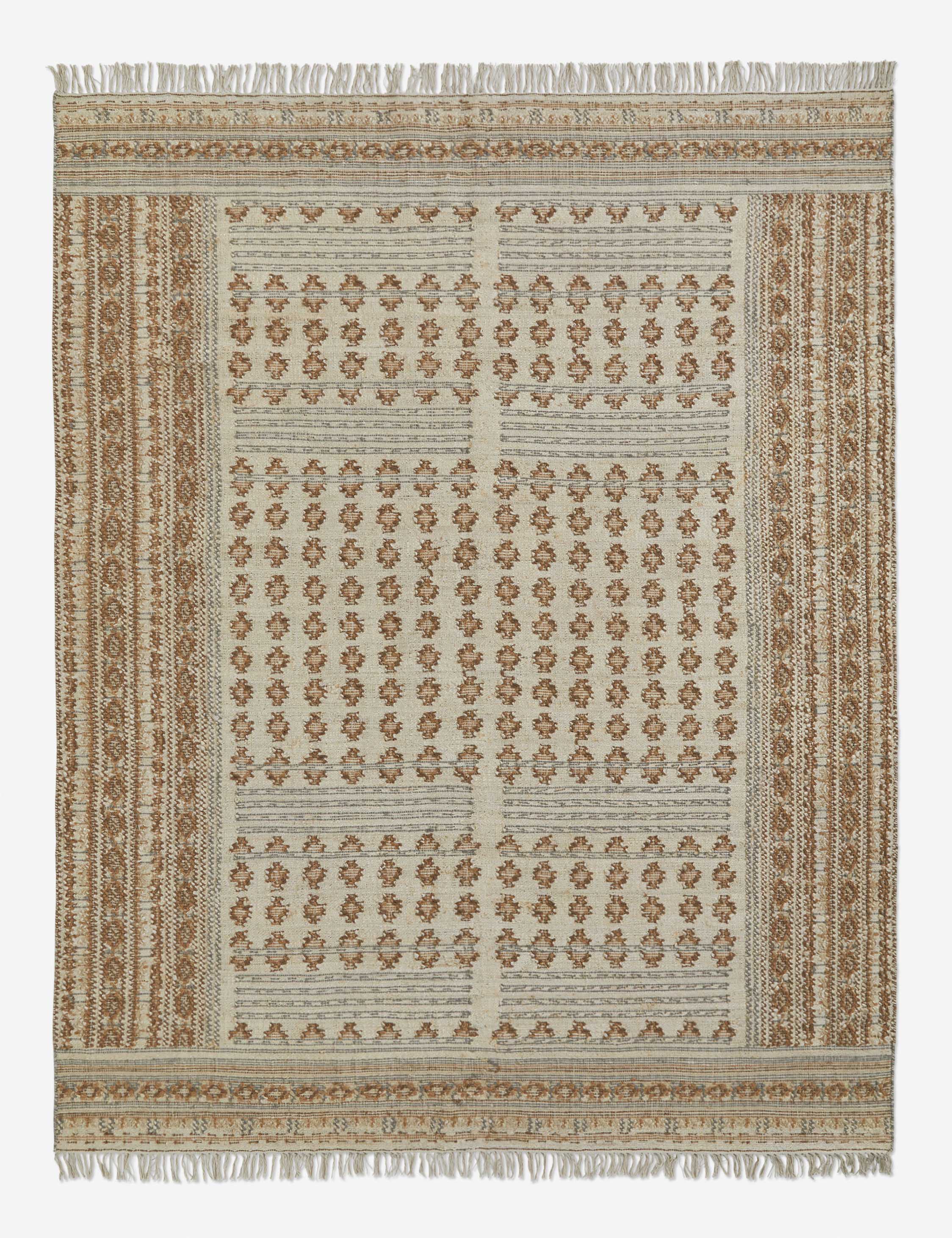 #color::slate #size::2--x-3- #size::2-6--x-8- #size::3--x-5- #size::6--x-9- #size::8--x-10- #size::9--x-12- #size::10--x-14- #size::12--x-15- #size::4--x-6- | Keziah slate jute and wool blend, flatweave rug with traditional motifs
