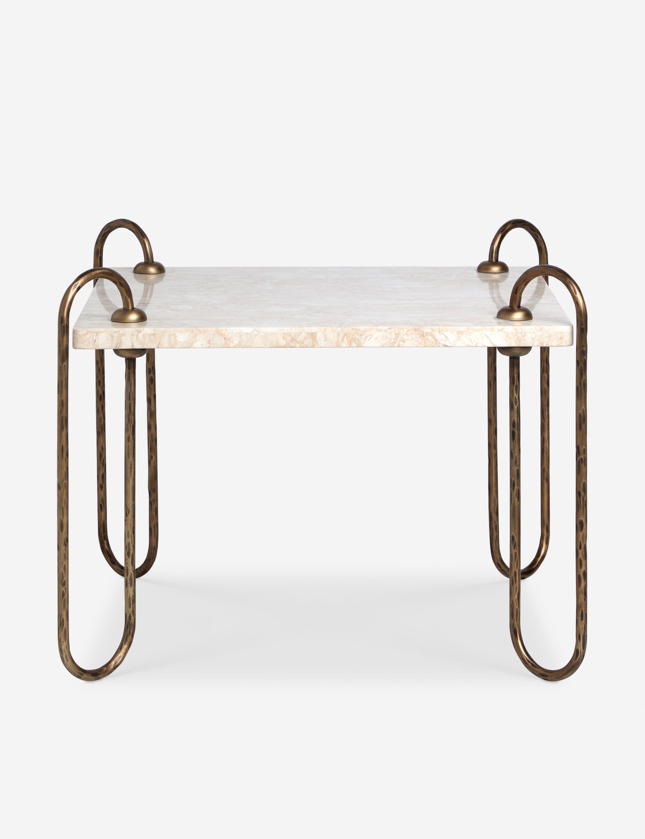 Open Box: Kimberly Side Table, Ivory Marble