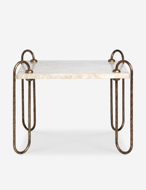 Open Box: Kimberly Side Table, Ivory Marble