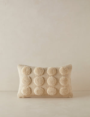 Kohta tufted dot pattern wool lumbar pillow