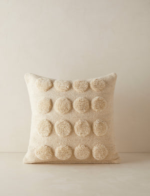 Kohta tufted dot pattern wool square throw pillow