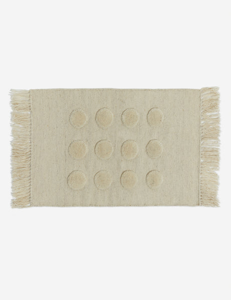 #color::ivory #size::2--x-3- | Kohta high-low pile dot design wool small area rug in ivory