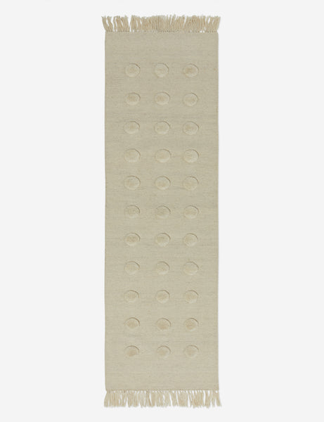 #color::ivory #size::2-6--x-8- | Kohta high-low pile dot design wool runner rug in ivory