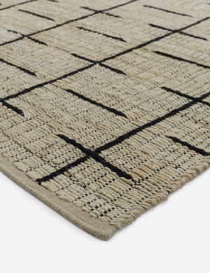 Corner of the Kori stitch pattern natural fiber area rug