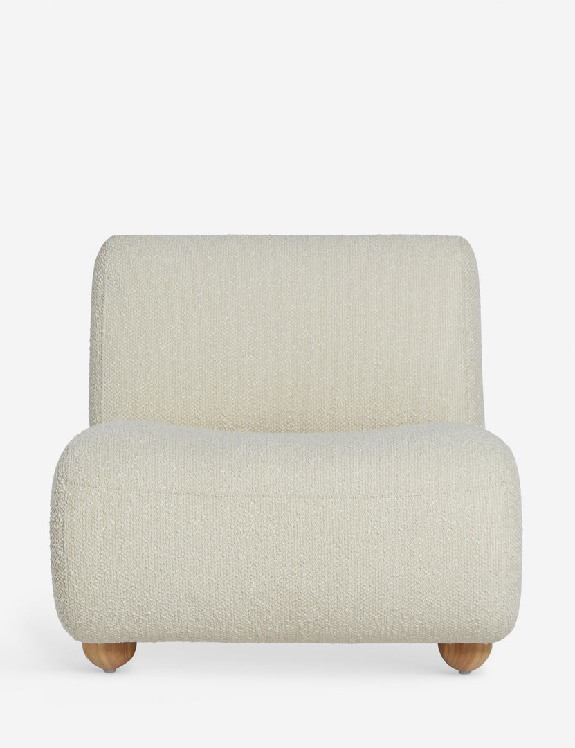 #color::ivory-basket-boucle | Kya textural boucle armless accent chair.
