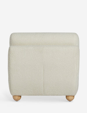 Back of the Kya textural boucle armless accent chair.