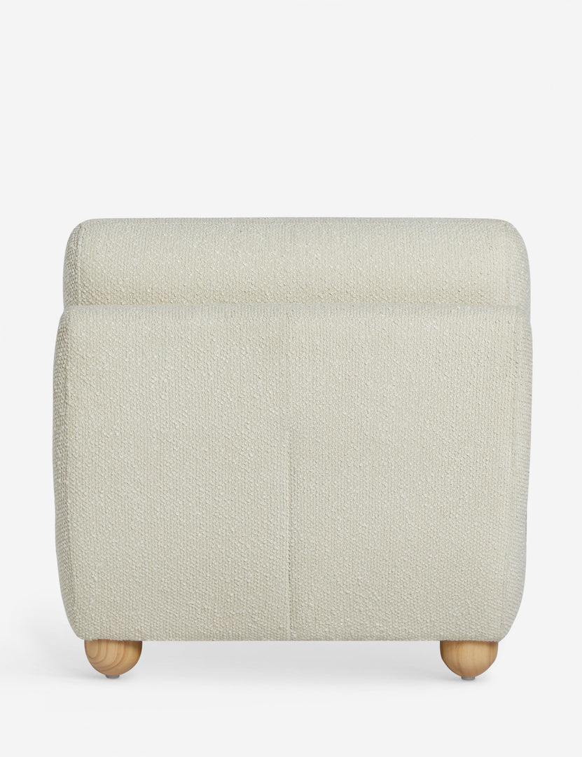 #color::ivory-basket-boucle | Back of the Kya textural boucle armless accent chair.