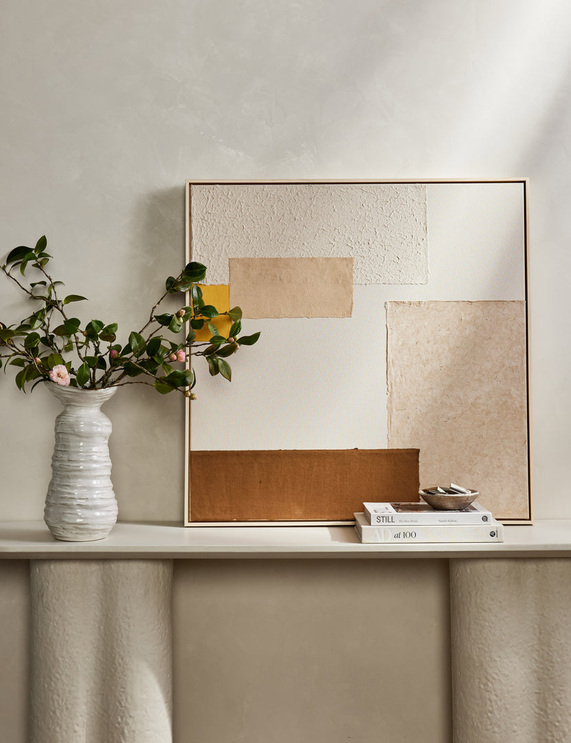 Patchwork Copper + Yellow Wall Art by Visual Contrast