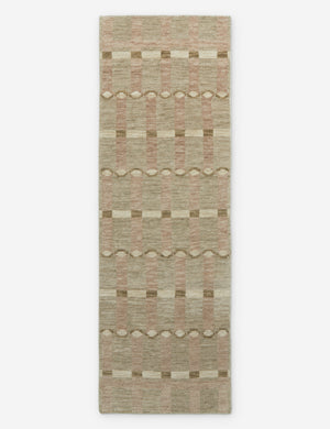 Lalan hand-knotted geometric pattern wool runner rug.