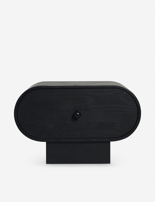 | Laughlin retro pill shaped nightstand in black