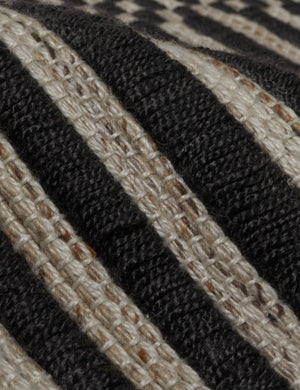 Close up of the Lavinia handwoven high contrast outdoor rug.