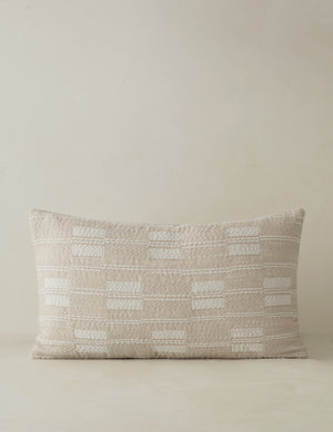 Leighton broken stripe lumbar pillow in natural.