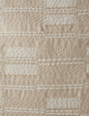 Close up of the Leighton broken stripe pillow in natural.