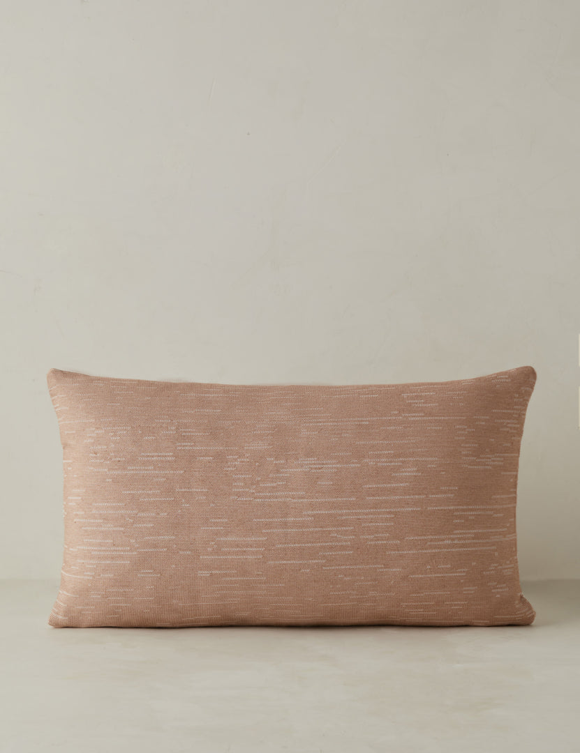 #color::terracotta #style::lumbar | Back of the Leighton broken stripe lumbar pillow in terracotta.